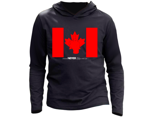 NEVER Fifty-one Flag hoodie Black Canadian Made (Premium)