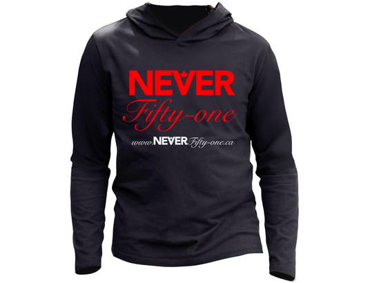 NEVER Fifty-one Hoodie Black Canadian Made (Premium)
