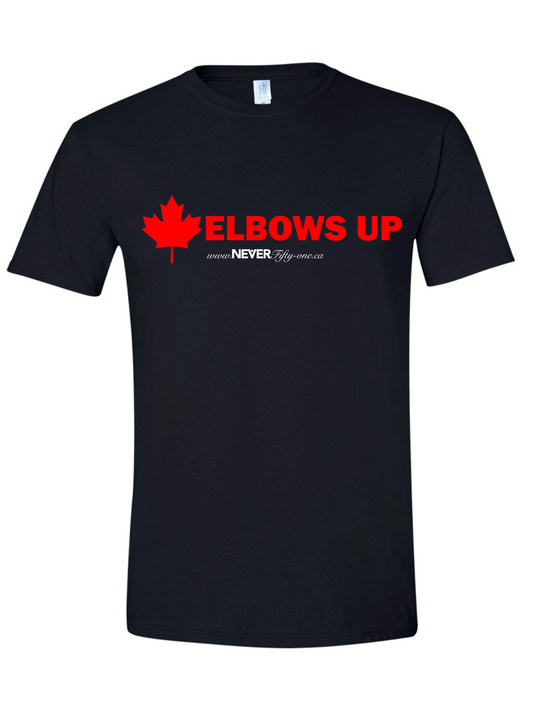 Elbows up Black T-Shirt