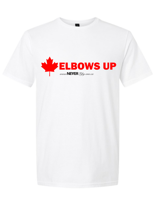 Elbows Up White T-Shirt