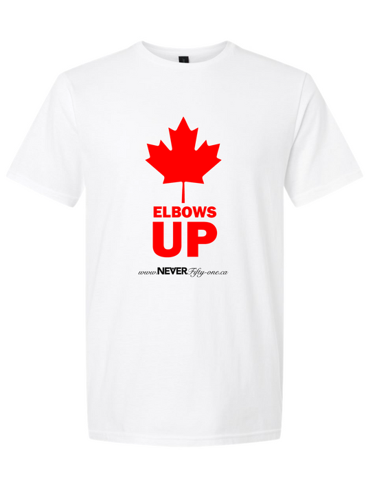 Elbows Up 3 White T-Shirt