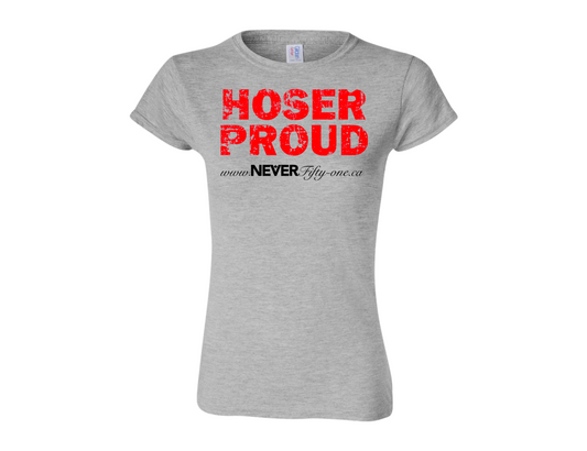 Women's Hoser Proud T-shirt Grey Canadian Made (Premium)