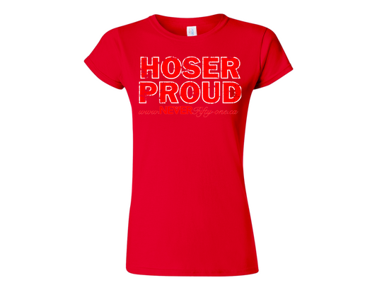 Women's Hoser Proud T-shirt Red Canadian Made (Premium)