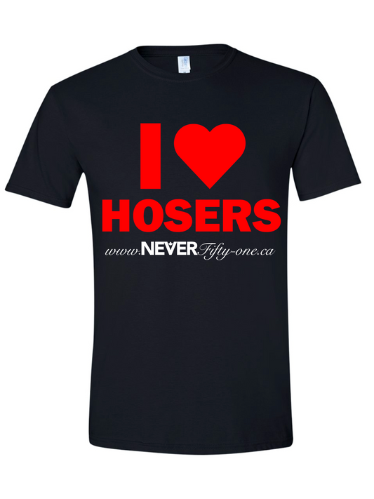 I Heart Hosers Black T-Shirt