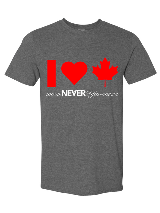 I Heart Maple Leaf Grey T-Shirt