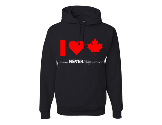I Heart Maple Leaves Hoodie Black
