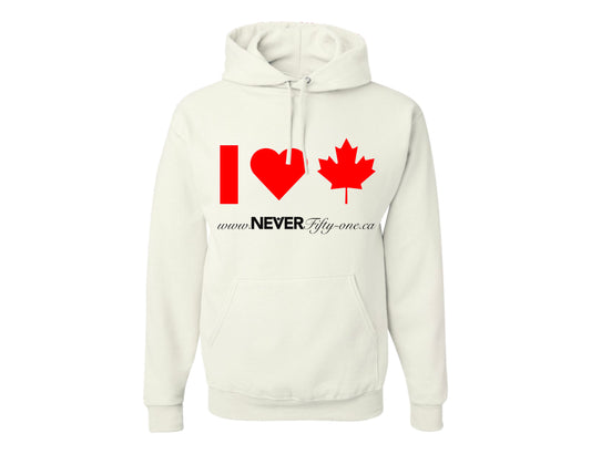 I Heart Maple Leaves Hoodie White