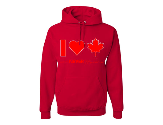 I Heart Maple Leaves Hoodie Red
