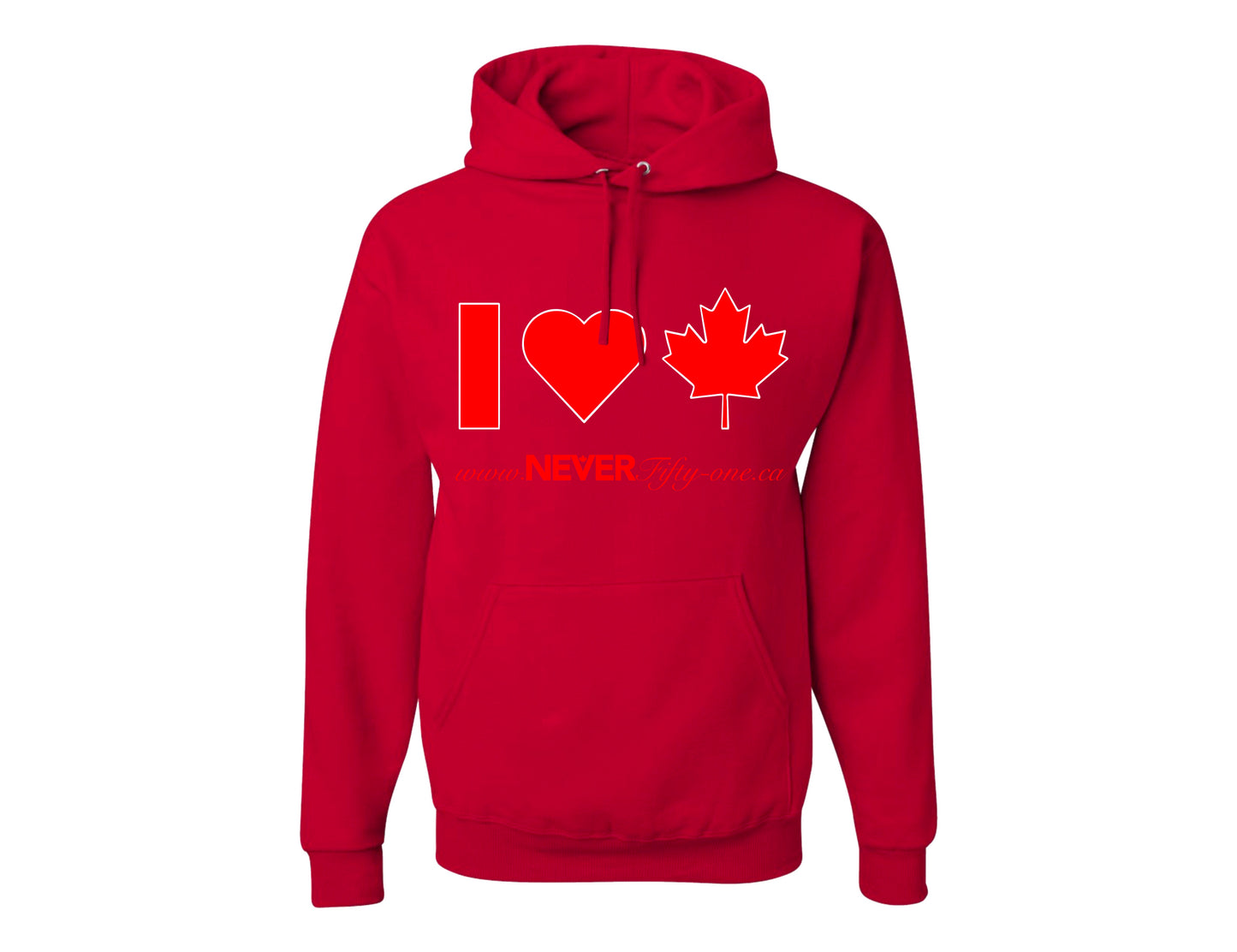 I Heart Maple Leaves Hoodie Red